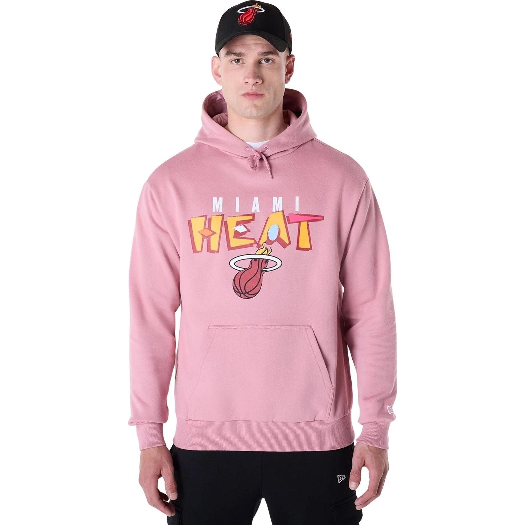 New Era, Pullover, Oversize Sweatshirt Miami Heat Graphic, Pink, (M)