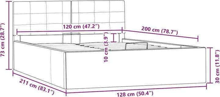 Produktbild vidaXL Stauraumbett (120 x 200 cm)