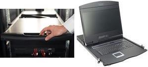 Productafbeelding Digitus Modulaire Console met 483cm 19inch TFT 8 Port Cat.5 KVM & Touchpad Duits Toetsenbord RAL