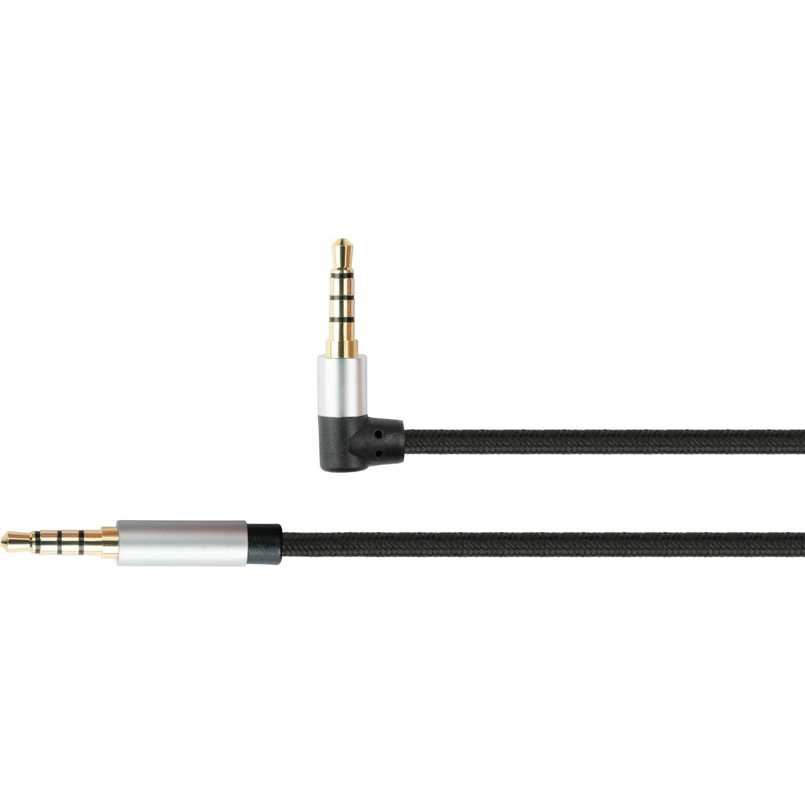 Python Audio Anschlusskabel High-Quality, 4-poliger 3,5mm Klinkenstecker an Klinkenstecker gewinkelt, Texti (3 m), Audio...