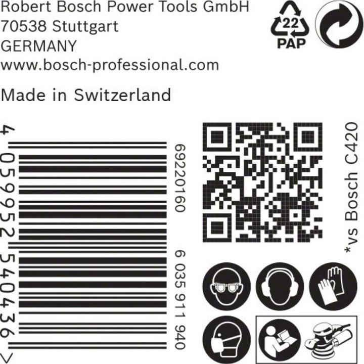Actual product image Bosch Professional Zubehör EXPERT M480 Sanding net for random orbital sander, 150 mm, G 320, 50 pieces (320)