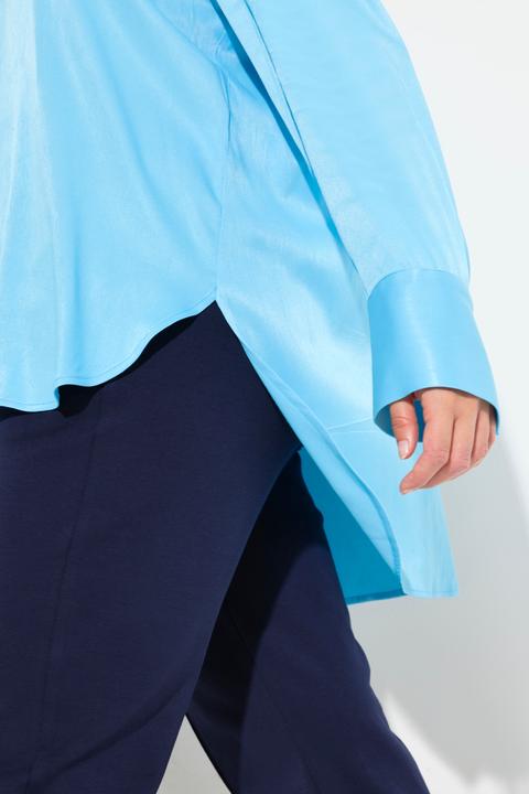 Produktbild Ulla Popken Tunikabluse, Satin, Zierfalte, Hemdkragen, Langarm (42, 44)