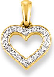 Actual product image Natsumi Schmuck Pendant Heart Diamond Gold 18K/750 (750/18 K Yellow gold)