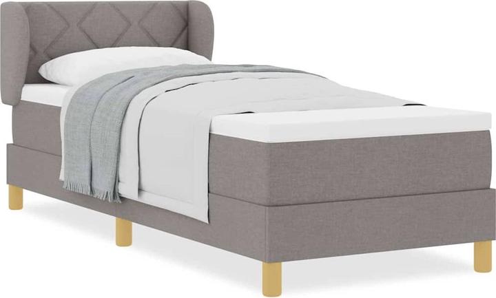 Actual product image VidaXL Box spring bed with mattress fabric taupe (80 x 200 cm)