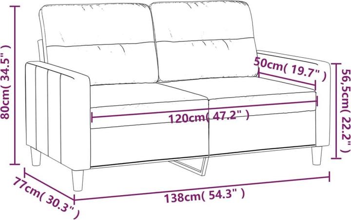 Produktbild vidaXL 2-Sitzer-Sofa (2-Sitzer)
