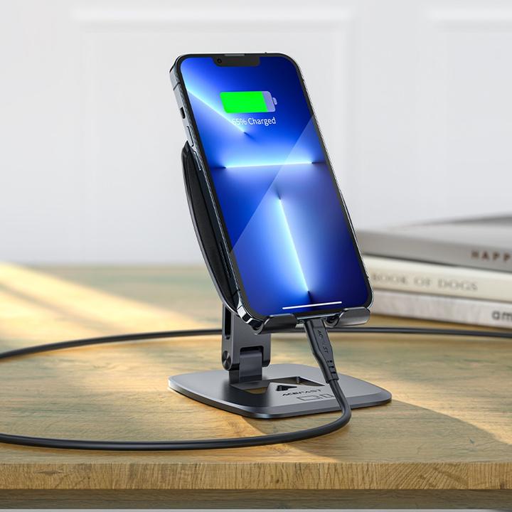 Actual product image Acefast foldable stand/phone holder gray (E13)