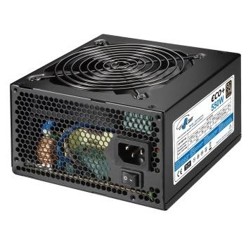 Eurocase zdroj 550W Eco+, 120mm, 80+ Bronze, ATX (550 W), Alimentatore PC