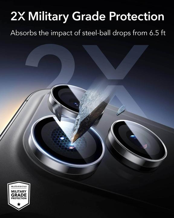 Produktbild ESR Armorite Kameraobjektivschutzfolien (1 Stk., Apple iPhone 14 Pro, Apple iPhone 14 Pro Max, Apple iPhone 15 Pro, Apple iPhone 15 Pro Max, Apple iPhone 16 Pro, Apple iPhone 16 Pro Max, Apple iPhone 17 Pro, Apple iPhone 17 Pro Max)