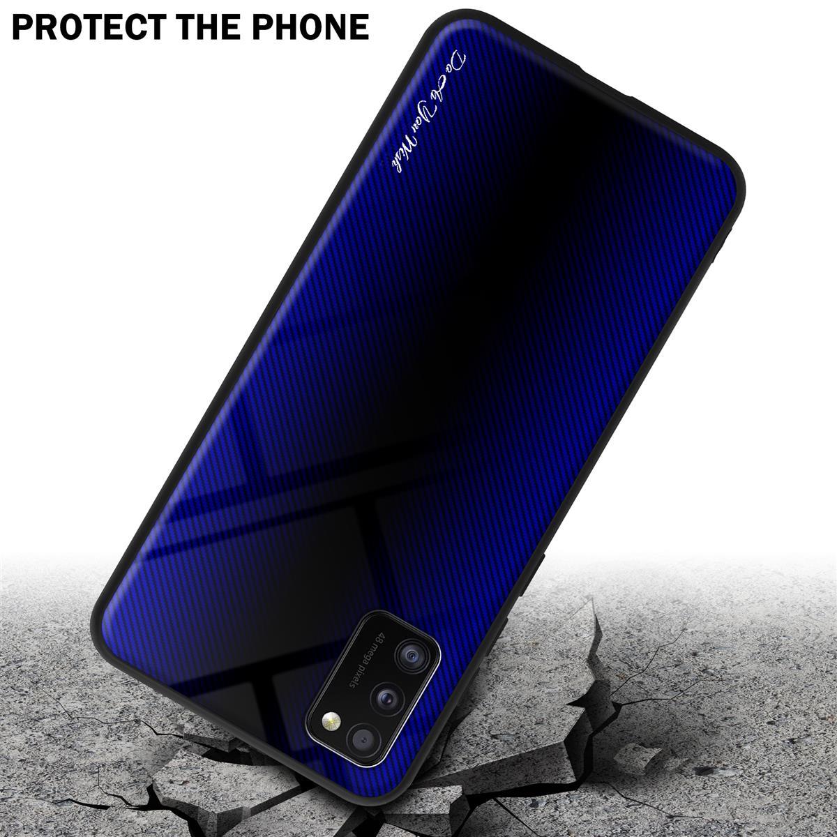 Thumbnail - Cadorabo TPU Gestreiftes Glas Cover (Samsung Galaxy A41), Smartphone Hülle, Violett
