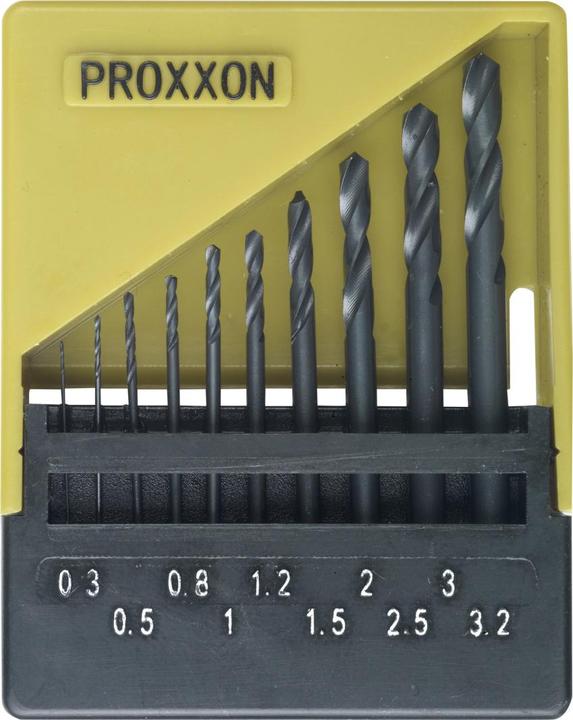 Actual product image Proxxon Set of twist drills (1 mm, 0.8 mm, 0.3 mm, 0.5 mm, 1.2 mm, 1.5 mm, 3 mm, 2.5 mm, 3.2 mm, 2 mm)