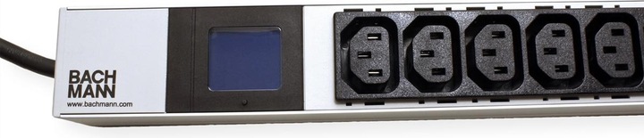 Actual product image Bachmann BN0500 48.26cm 19inch PDU 1U 16xC13 4xC19 power measurement connection CEE 16A blue