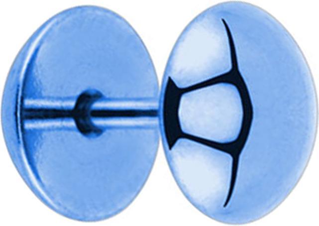 Produktbild Star Piercing Fake Plug Halbkugel hellblau (ohne Messing, Chirurgenstahl 316L)