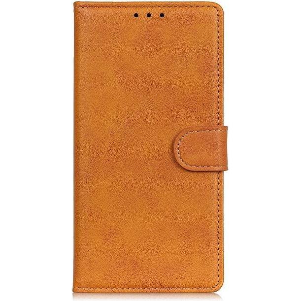 MU Classic Classic IV Leder Bookcover Series (Realme 7i), Smartphone Hülle, Braun