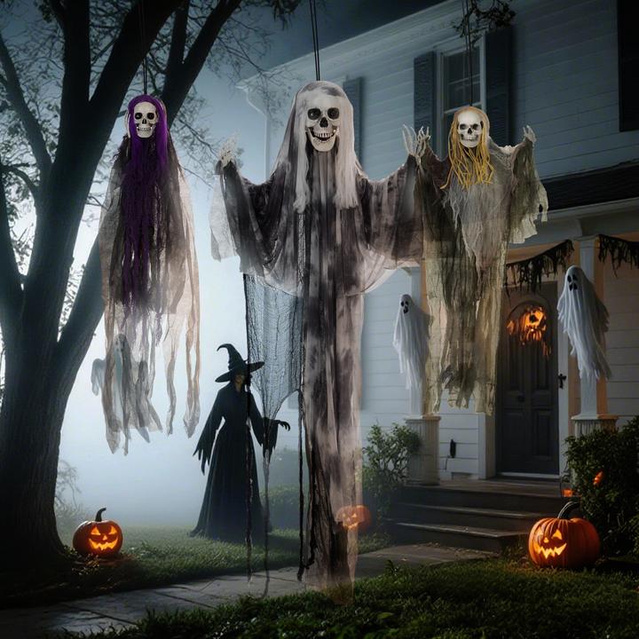 Produktbild Homcom Halloween Dekoration Polyester, Stahl Mehrfarbig (3 Stück)