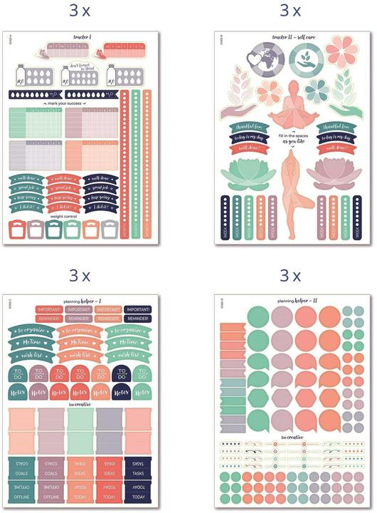 Produktbild Avery Zweckform ZDesign Planungs-Sticker "TRACKER & ORGA" Block in A5, genietet, mit Cover und Rückseite z