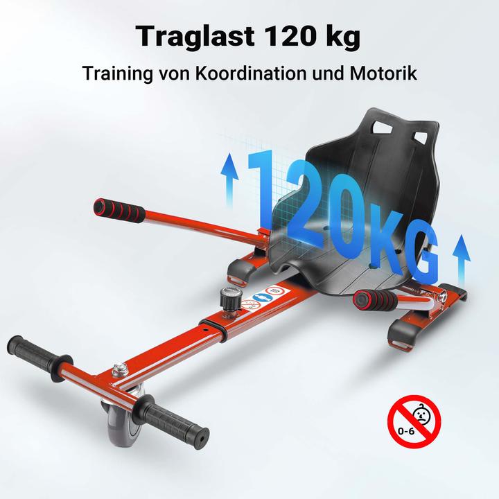 Actual product image Wiltec Self Balancing Board Seat in Red, Adjustable Seating for Electric Balance Scooter