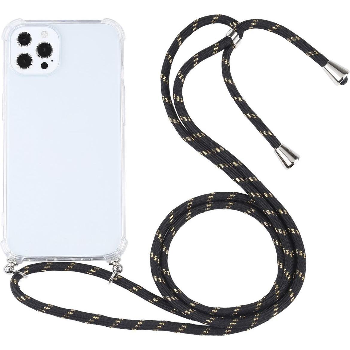 König Design Hülle Handy Schutz für Apple iPhone 13 Pro Case Cover Tasche Etui Bumper Schwarz, Handykette, Schwarz