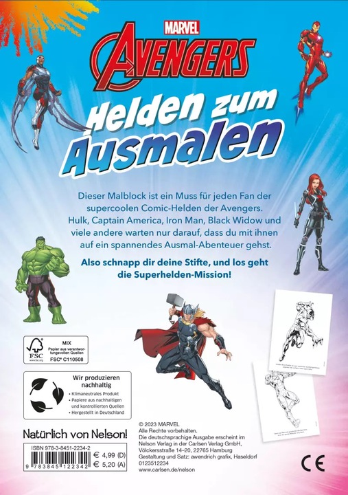 Actual product image Marvel Avengers: Heroes to colour in