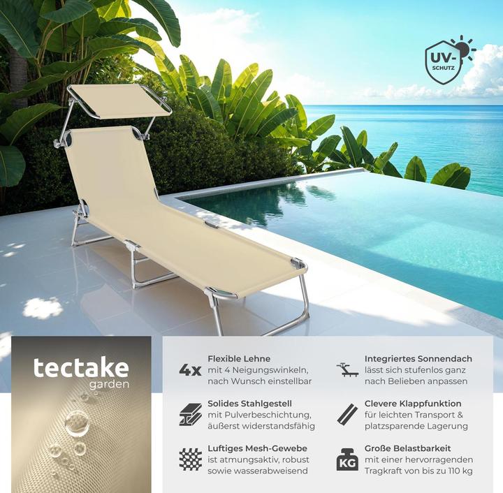 Produktbild tectake Gartenliege (190 cm)