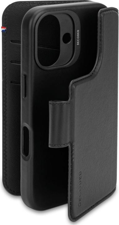 Produktbild Decoded Leather Detachable Wallet MagSafe Case with Wallet for iPhone 16 - Black (Apple iPhone 16)