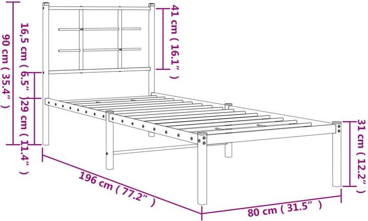 Image du produit vidaXL Bettgestell (75 x 190 cm)