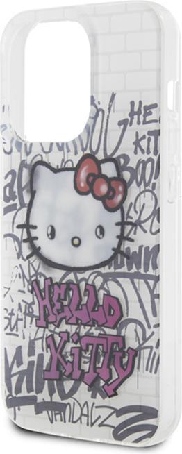 Actual product image Hello Kitty HKHCP14XHDGPHT iPhone 14 Pro Max 6.7" biały/white hardcase IML Kitty On Bricks Graffiti (Apple iPhone 14 Pro Max)