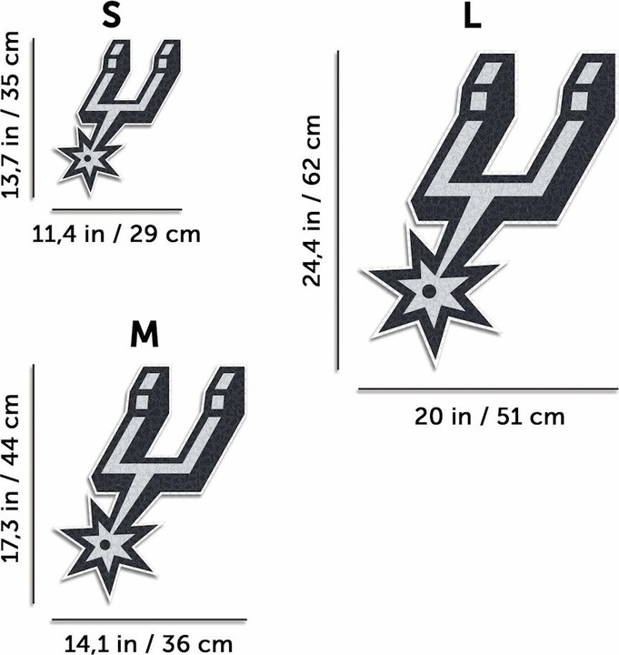 Actual product image Iconic NBA - San Antonio Spurs - Logo - Wooden Puzzle Size S (150 pieces) (150 pieces)