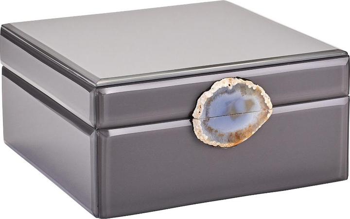Actual product image Giftcompany Miroir mirror box with agate grey M 21.5 cm