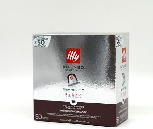 Illy 50 Intensive Kaffee-Kapseln, Aluminium, kompatibel mit (NESPRESSO Original)