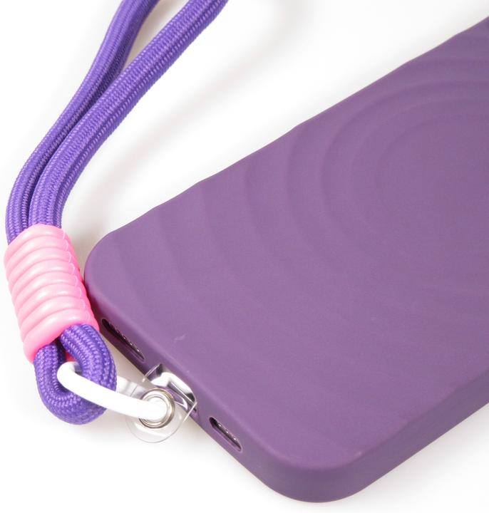 Image du produit PhoneLook Coque Silicone Soft Touch MagSafe avec vagues et lanière Violet (Apple iPhone 16 Pro Max)