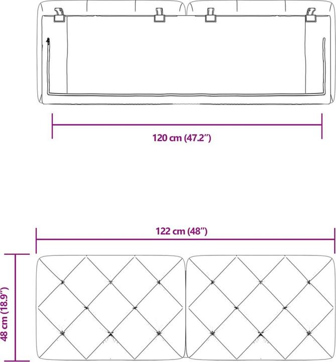 Actual product image vidaXL Joelliane (185 x 6 x 48 cm)