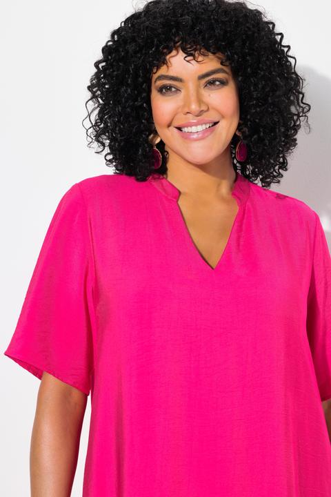 Produktbild Ulla Popken Midikleid, Volantsaum, A-Linie, V-Ausschnitt, Halbarm (42, 44)