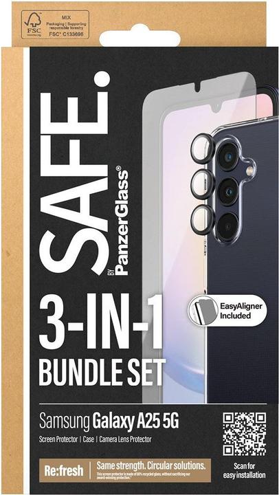 Produktbild Safe Edge to Edge Glass + Case (1 Stk., Samsung Galaxy A25 5G)