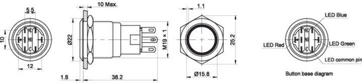 Actual product image Tru Components Pushbutton series LAS1-AGQ