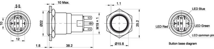 Image du produit Tru Components Bouton poussoir série LAS1-AGQ