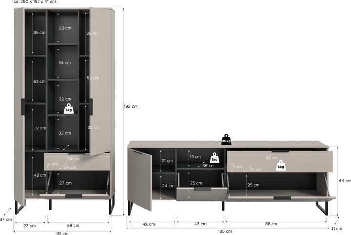 Produktbild Xonox Home Noida (290 x 41 x 192 cm)