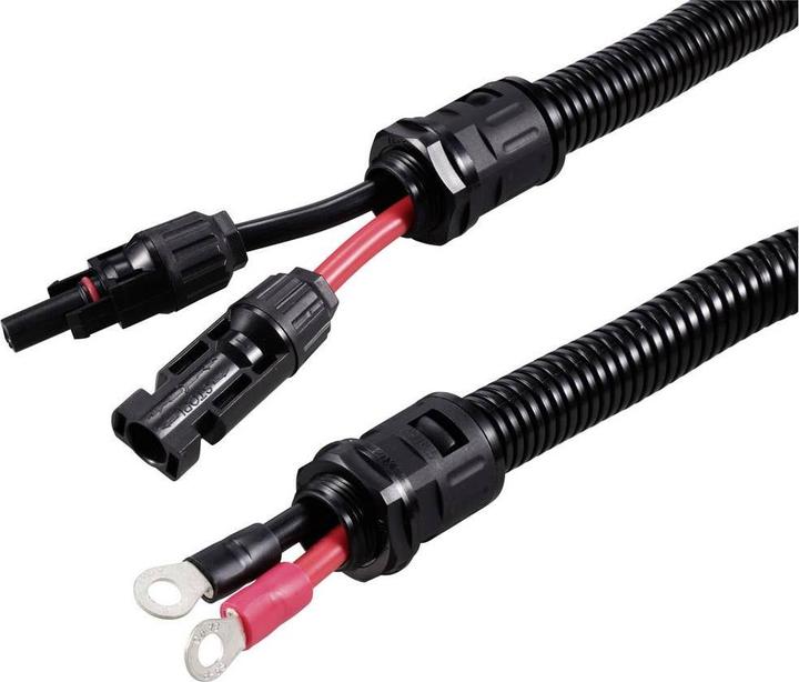 Image du produit Tru Components Solarstecker auf M6-Ringkabelschuh Kabellänge 250 mm TC-12195640 Schwarz, Rot T