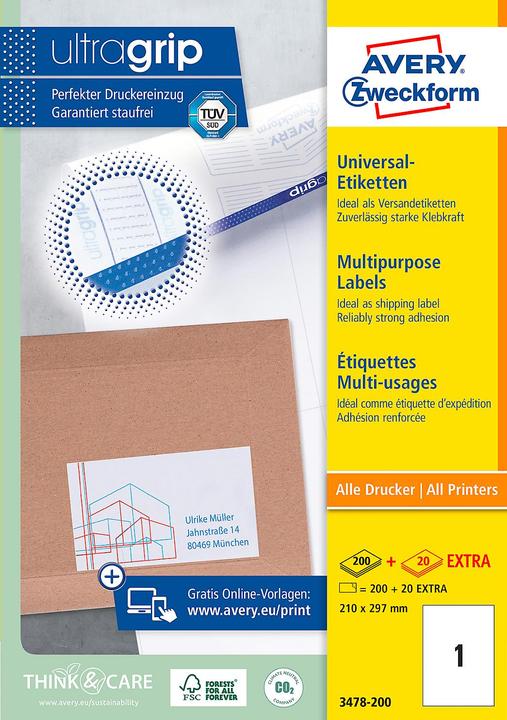 Actual product image Avery Universal labels