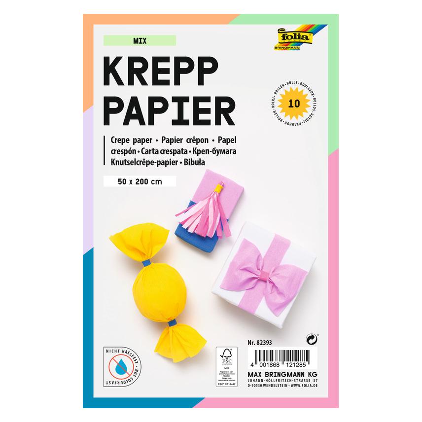 FOLIA Krepppapier-Rollen Mix 50 x 200 cm 10 Stück mehrere Farben - Image 3
