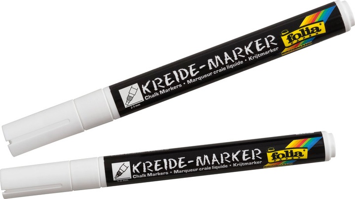 Immagine prodotto Folia Pennarello a gesso (Bianco, 5 mm, 2 x)