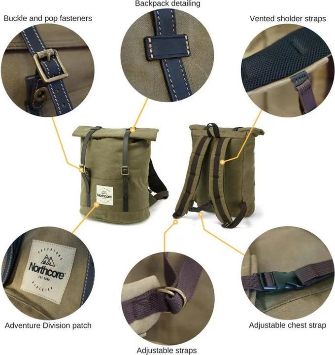 Actual product image Northcore Waxed Canvas Backpack (21 l)