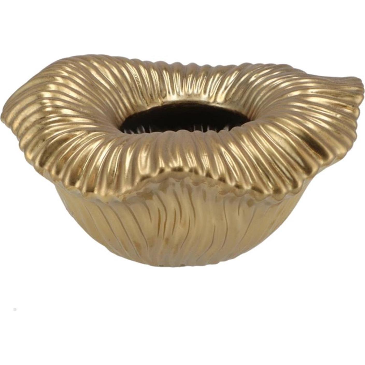 HTI-Living, Dekoschale, Dekoschale 25 cm Goldfarben (25 x 25 x 12 cm)