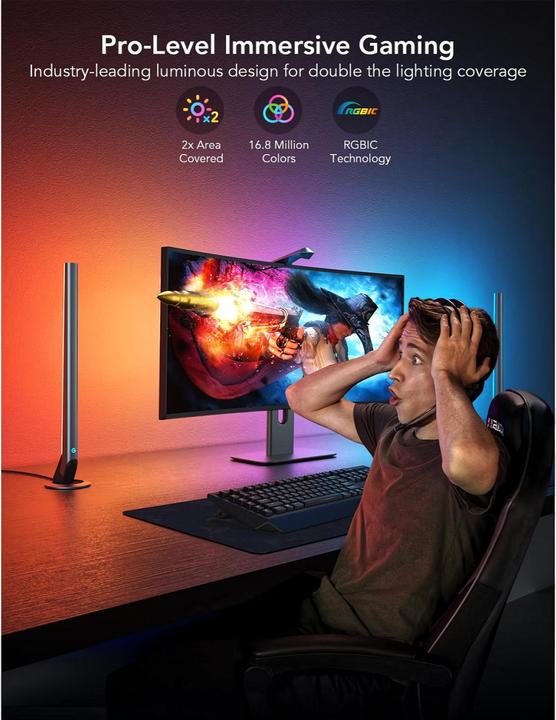 Image du produit Govee DreamView G1 Pro Lumière de jeu, RGBIC, WiFi (300 lm)
