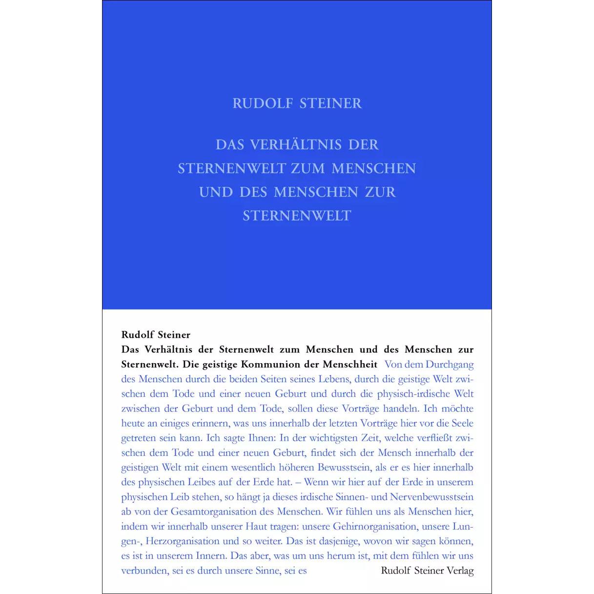 Das Verhältnis der Sternenwelt zum Menschen und des Menschen zur Sternenwelt, Sachbücher von Rudolf Steiner