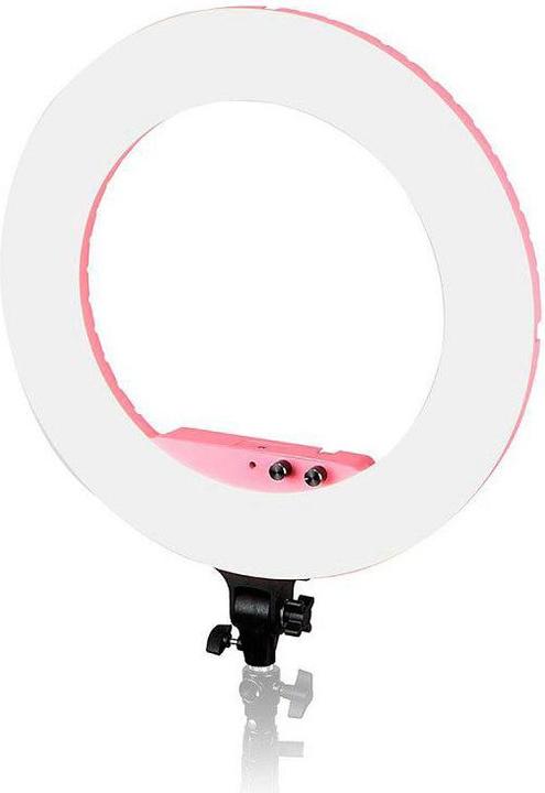 Actual product image Caruba Vlogger 18 inch round LED, Economy Set with bag Pink (Ring light)