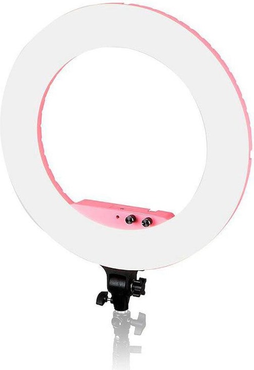 Immagine prodotto Caruba Vlogger 18 pollici LED rotondo, Set economico con borsa Rosa (Anello di luce)