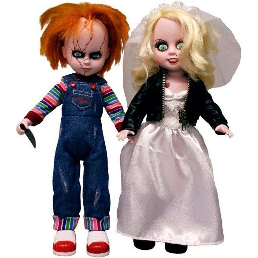 Mezco Toys Confezione di bambole morte viventi Chucky e Tiffany 25