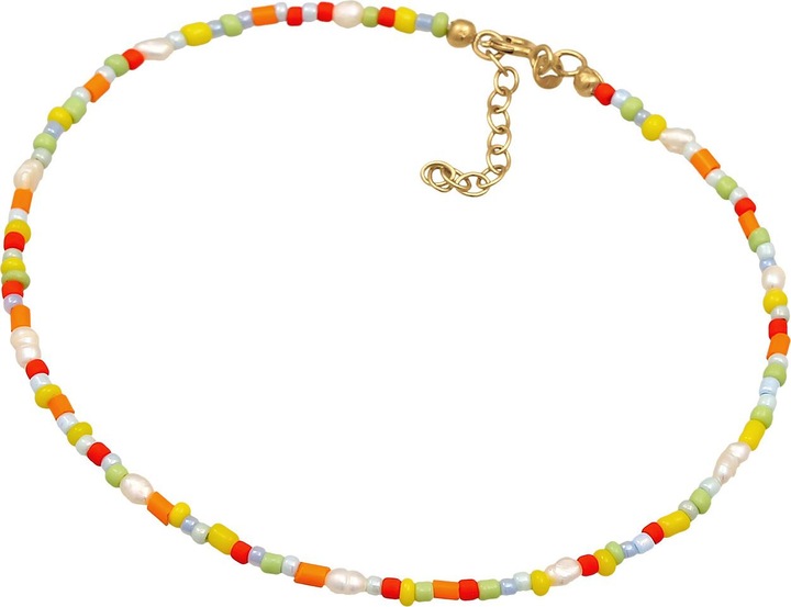 Elli Multi-Color (Glas, 925 Sterling Silber vergoldet, Plastik, Süsswasserzuchtperlen, No stone, 22 cm)