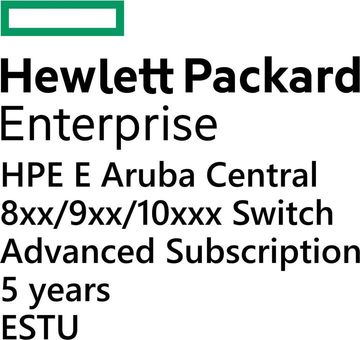 Actual product image HPE E Aruba Central, 8xx/9xx/10xxx Switch, Advanced Subscription, 5 years, E-STU