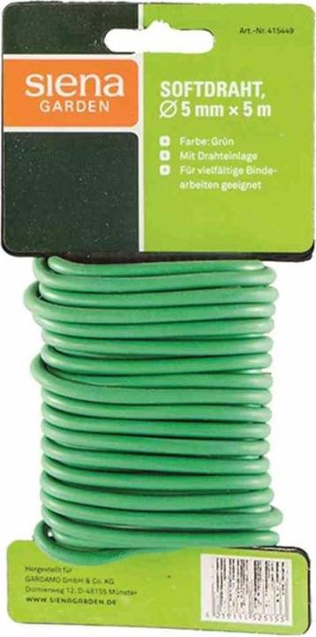 Produktbild Siena Garden Softdraht 5mx5mm grün (500 cm, 0.50 cm)